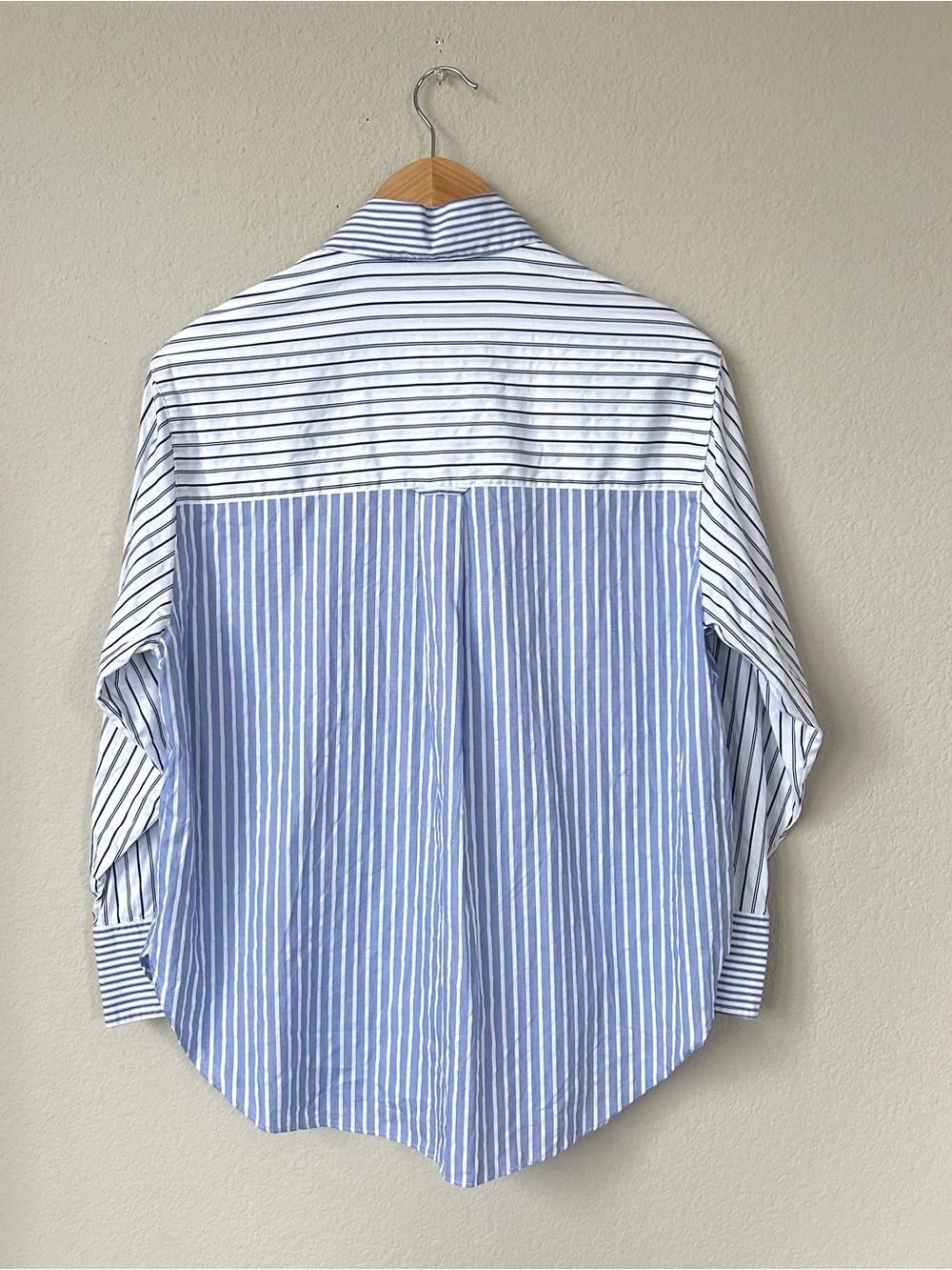 NWOT Madewell Oversized Button-Up Shirt, Light Blue & White Stripe - Picture 6 of 13